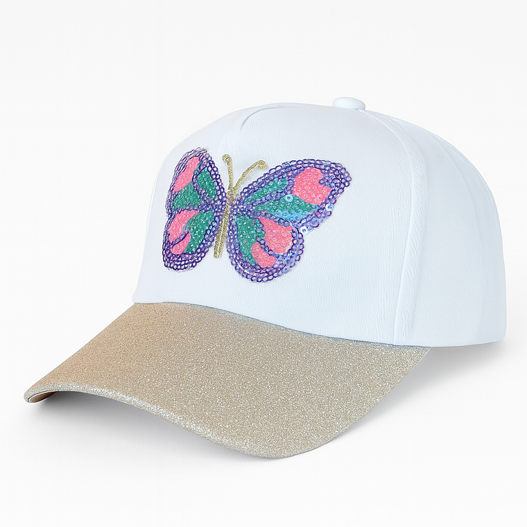 Jockey Blanco Mariposa Lentejuelas – Ala brillante  1