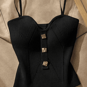 Tops Corset Tejido con Botones – Súper Stretch