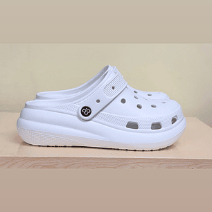 Zuecos Plataforma Blancos