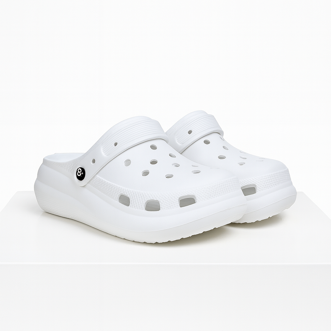 Zuecos Plataforma Blancos 2