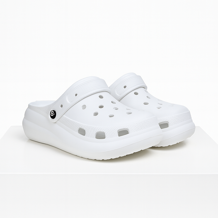 Zuecos Plataforma Blancos 2