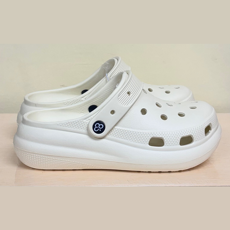 Zuecos Plataforma Crema  1