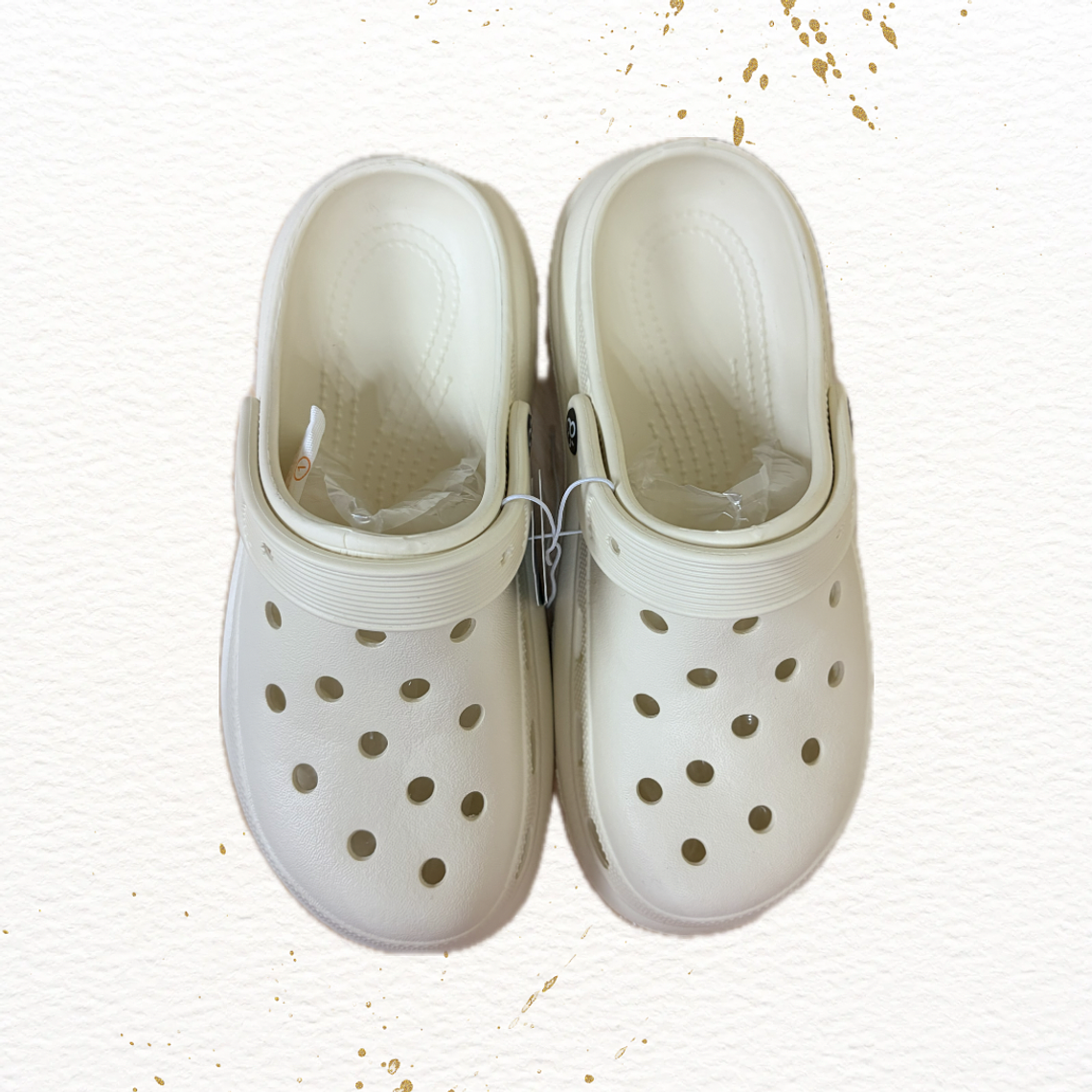 Zuecos Plataforma Crema  3