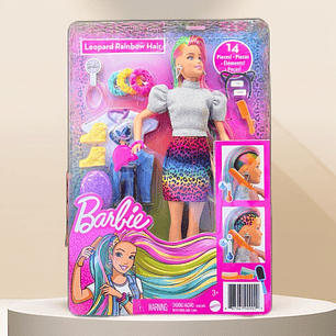 Barbie Leopard Rainbow Hair – Cabello Arcoíris Leopardo