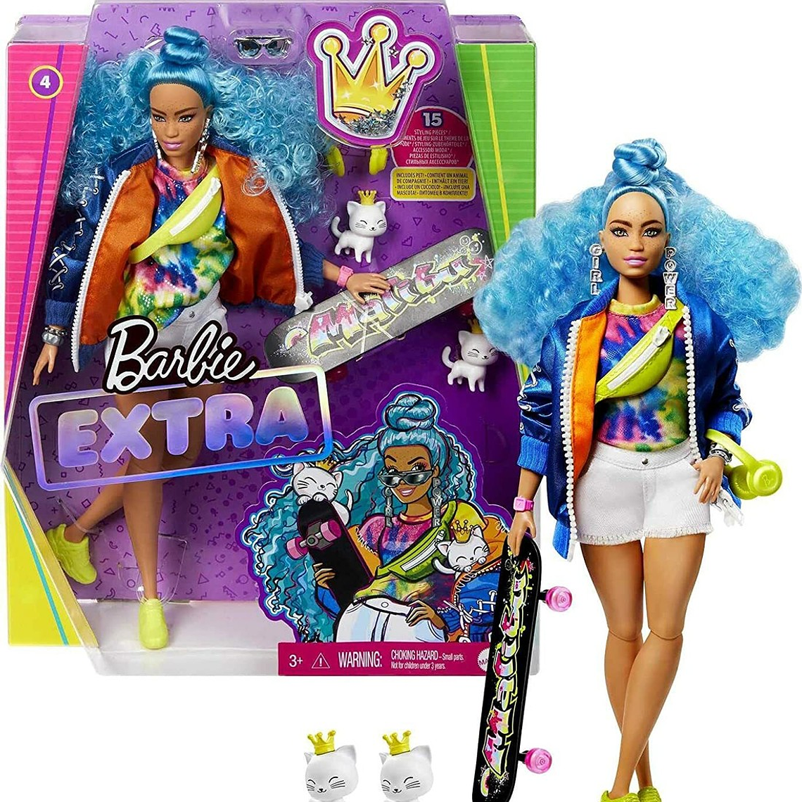 Barbie Extra N’4 – Look Azul Skate 1