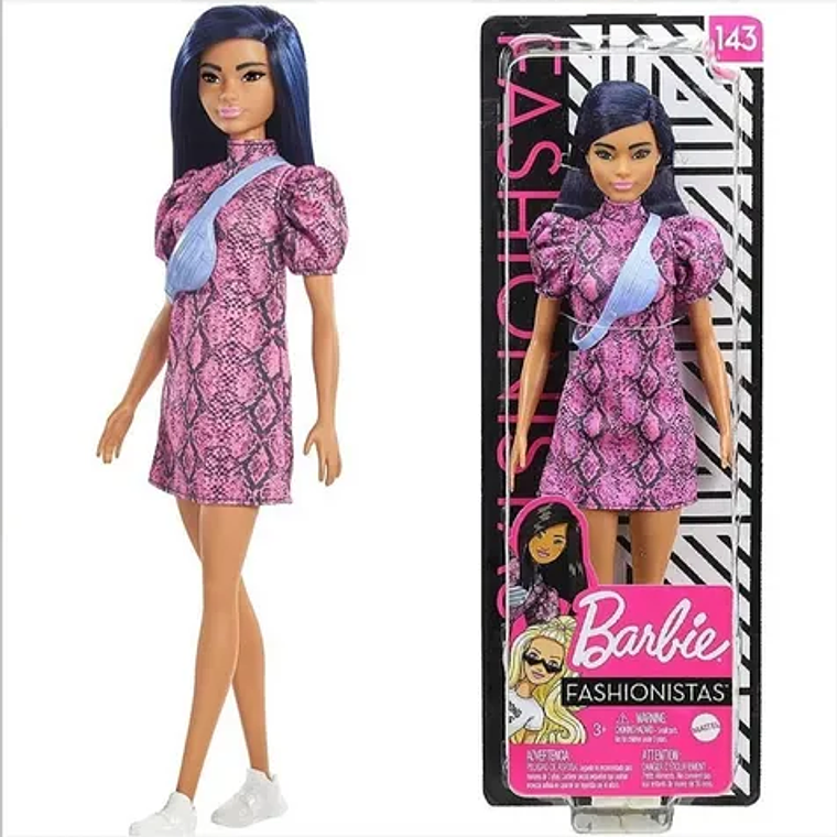 Barbie Fashionistas #143 – Vestido Serpiente Rosado 1