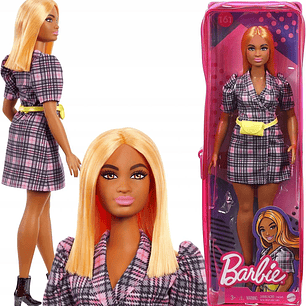 Barbie Fashionistas #161 – Vestido Cuadrillé Rosado