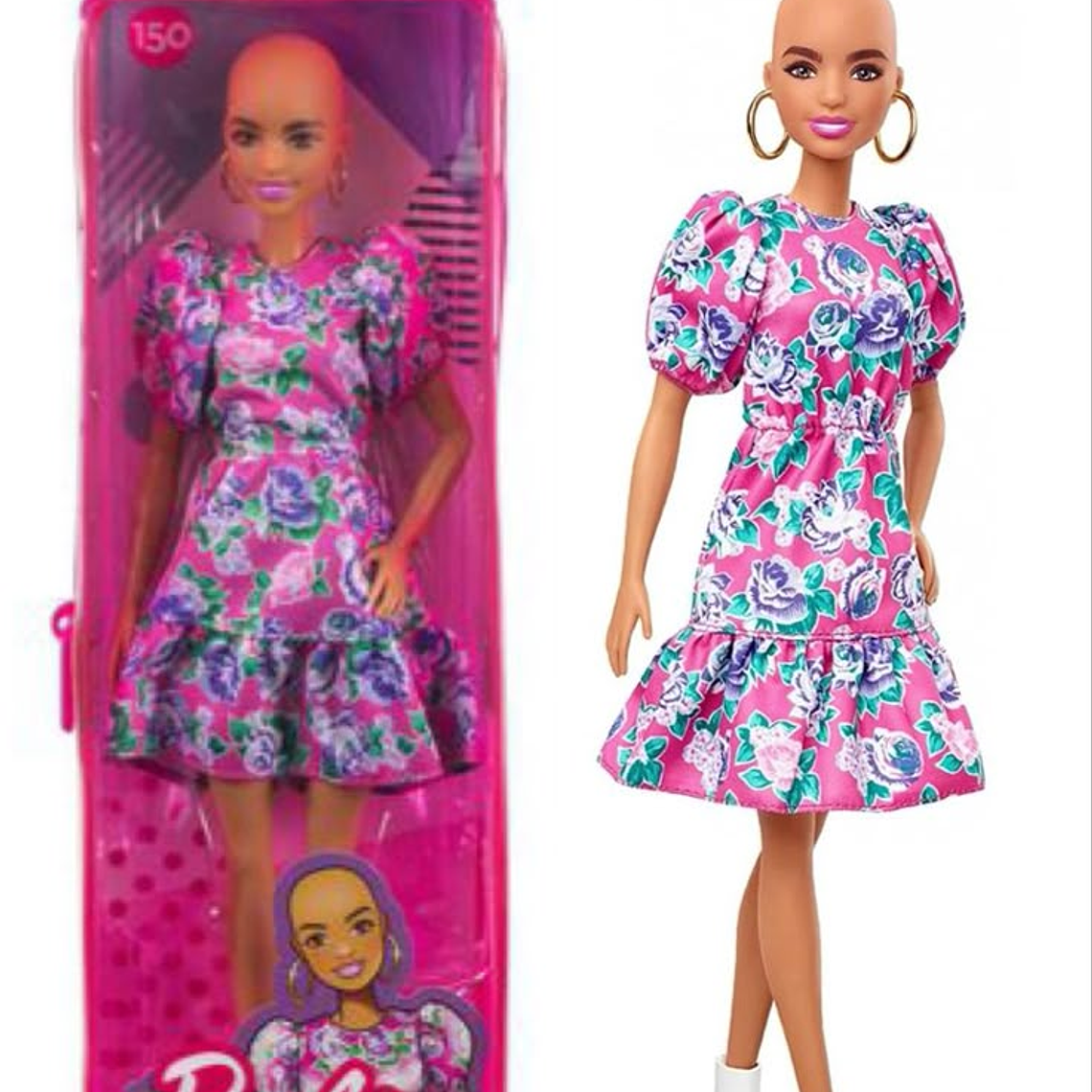 Barbie Fashionistas #150 – Edición Calva con Vestido Floral 1