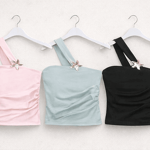 Top Asimétrico con Detalle Estrella