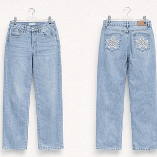 Jeans Rectos con Estrella print 