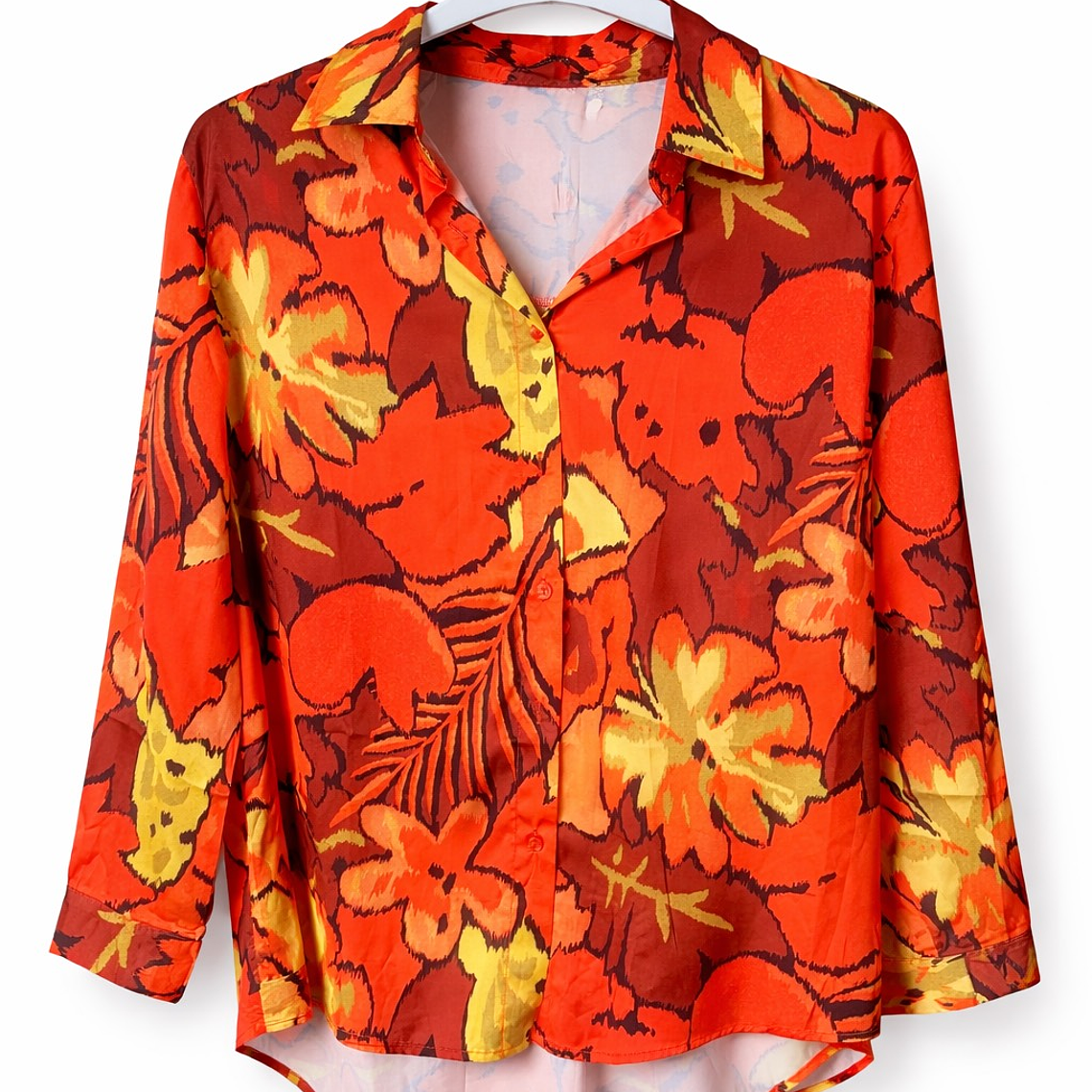 Blusa Floral Roja y Naranjo 1