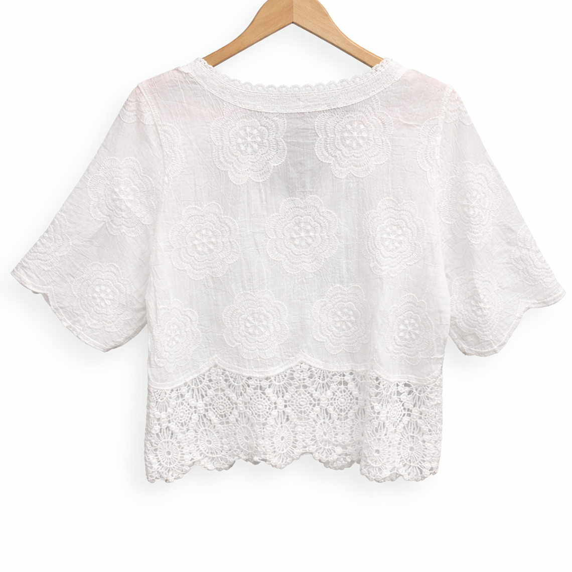 Blusa Blanca Bordada Romantic Chic Estándar  2