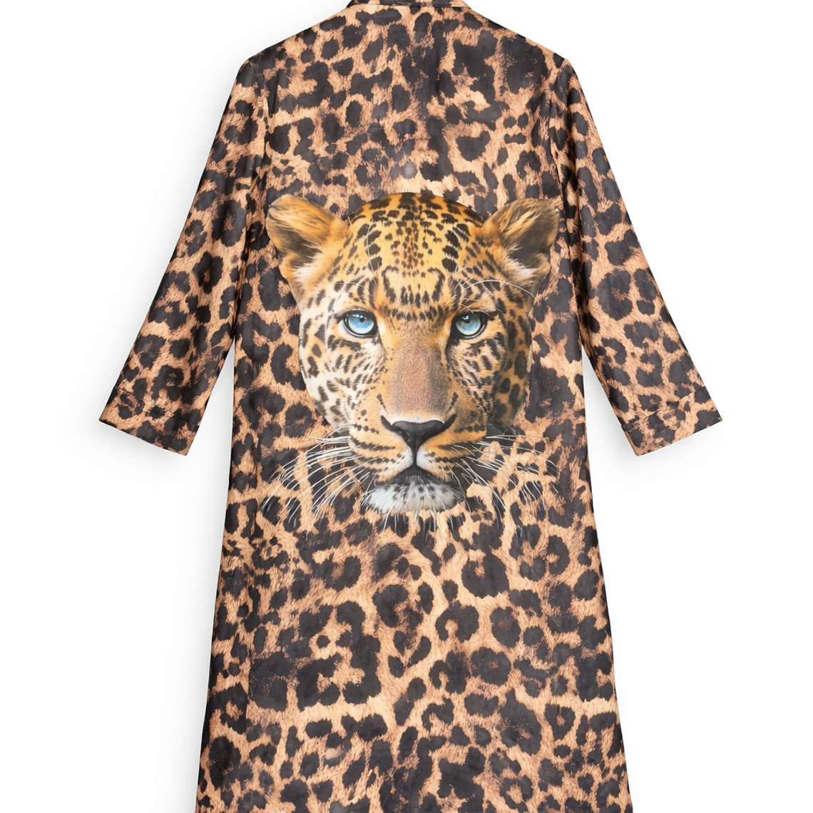 Vestido Camisero Largo Animal Print Italiano con Bolsillos 2