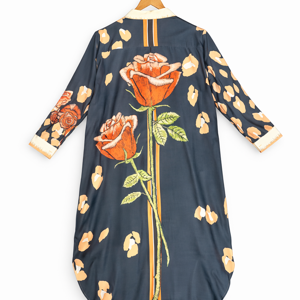 Tapado Camisero Largo Italiano Estampado Floral & Animal Print 2