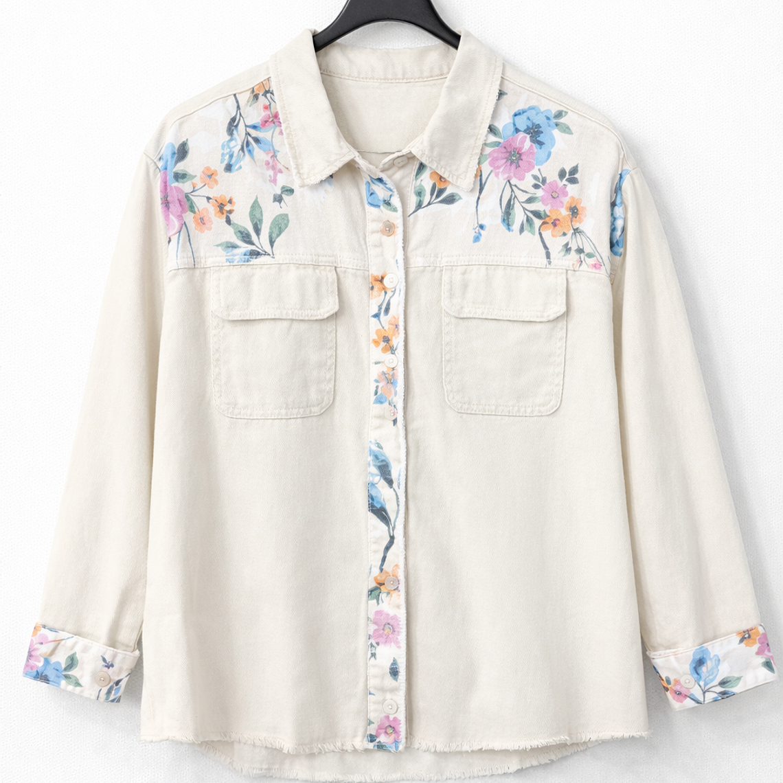 Chaqueta Cruda con Detalles Florales (Italiana) 1
