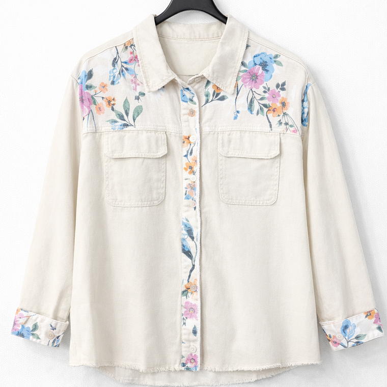Chaqueta Cruda con Detalles Florales (Italiana) 1