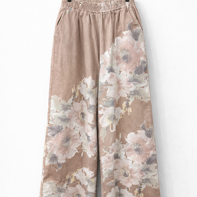 Pantalón Palazzo Floral Tonos Tierra 1