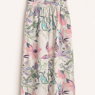 Pantalón Palazzo Floral Fondo Claro