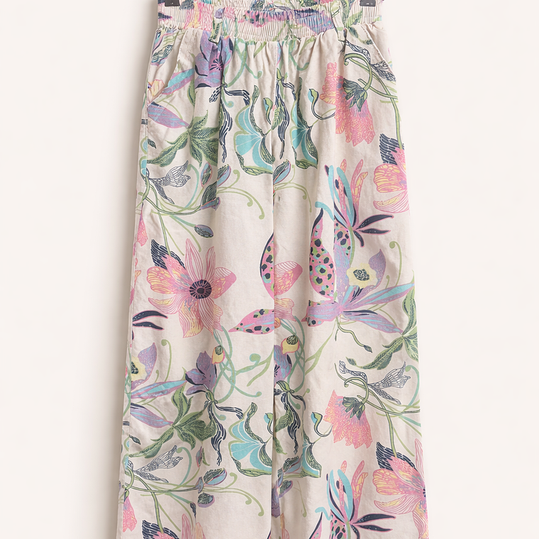 Pantalón Palazzo Floral Fondo Claro 1