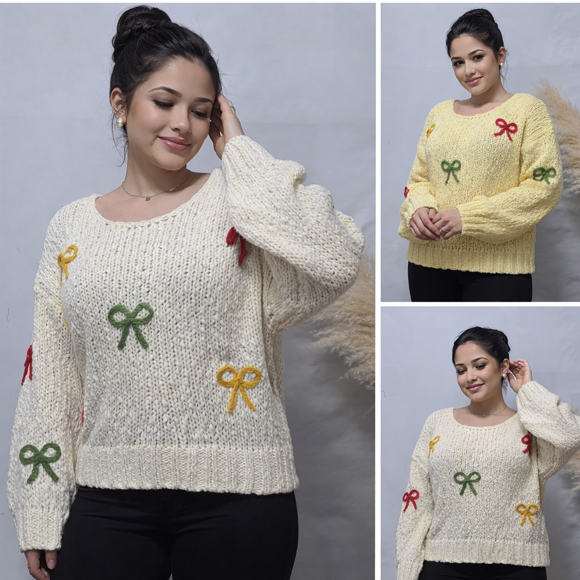 Suéter con lazos de lana  1