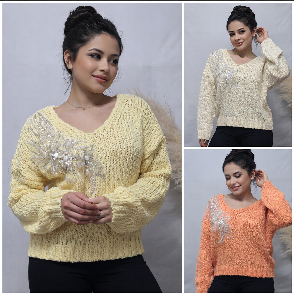 Suéter con aplicación brillante 1