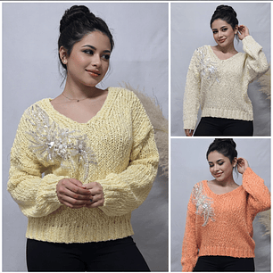 Suéter con aplicación brillante