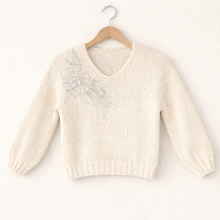 Suéter con aplicación brillante 6