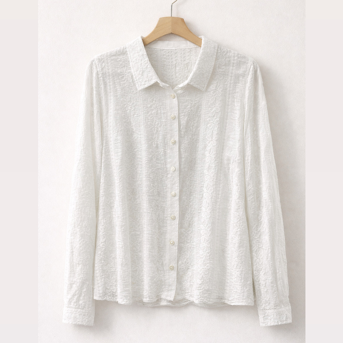Blusa blanca Oversized Broderie 1