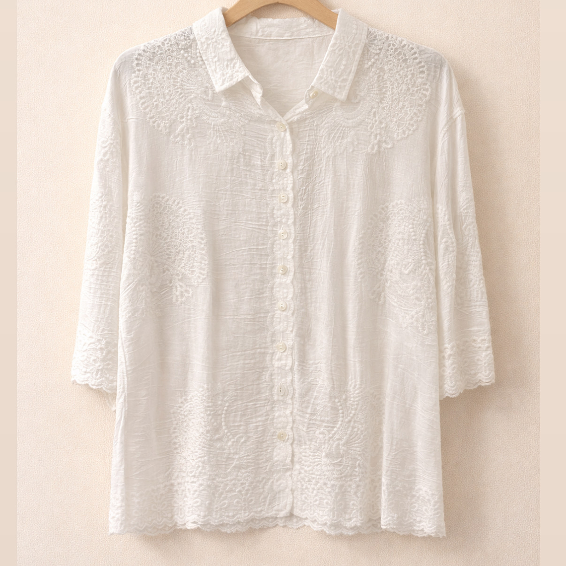 Blusa blanca Broderie Amplia  1