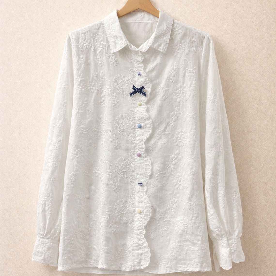 Blusa bordada y botones de colores  1