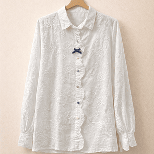 Blusa bordada y botones de colores 