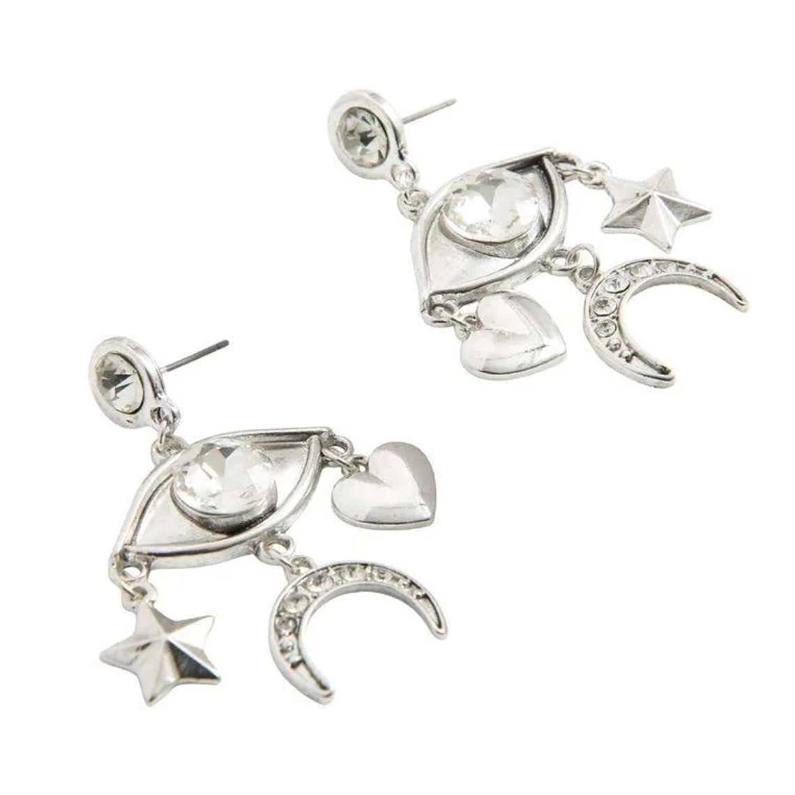 Aros colgantes místicos con ojo, luna y estrella 1