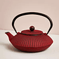 Tetera de hierro fundido roja con filtro - Miniatura 1