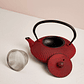 Tetera de hierro fundido roja con filtro - Miniatura 2