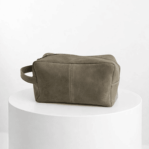 Neceser de Cuero Genuino Color Verde Oliva – Hecho a Mano en Chile