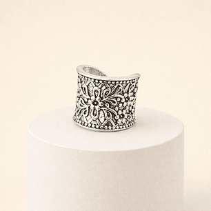 Anillo Ajustable Flor Mandala – Baño de Plata