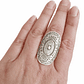 Anillo Ajustable Oval Étnico – Baño de Plata - Miniatura 1