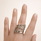 Anillo Ajustable Floral Vintage – Baño de Plata - Miniatura 2