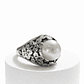 Anillo Ajustable Perla Clásica – Baño de Plata - Miniatura 1