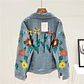 Chaqueta Denim Bordada Floral Lentejuelas – Talla L - Miniatura 2