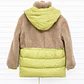 Chaqueta bicolor teddy + acolchada (beige con verde limón) - Miniatura 2