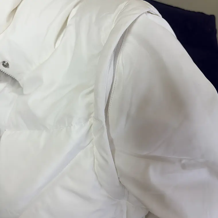 Abrigo largo acolchado blanco 3