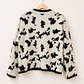 Chaqueta tipo cardigan animal print blanco y negro - Miniatura 2