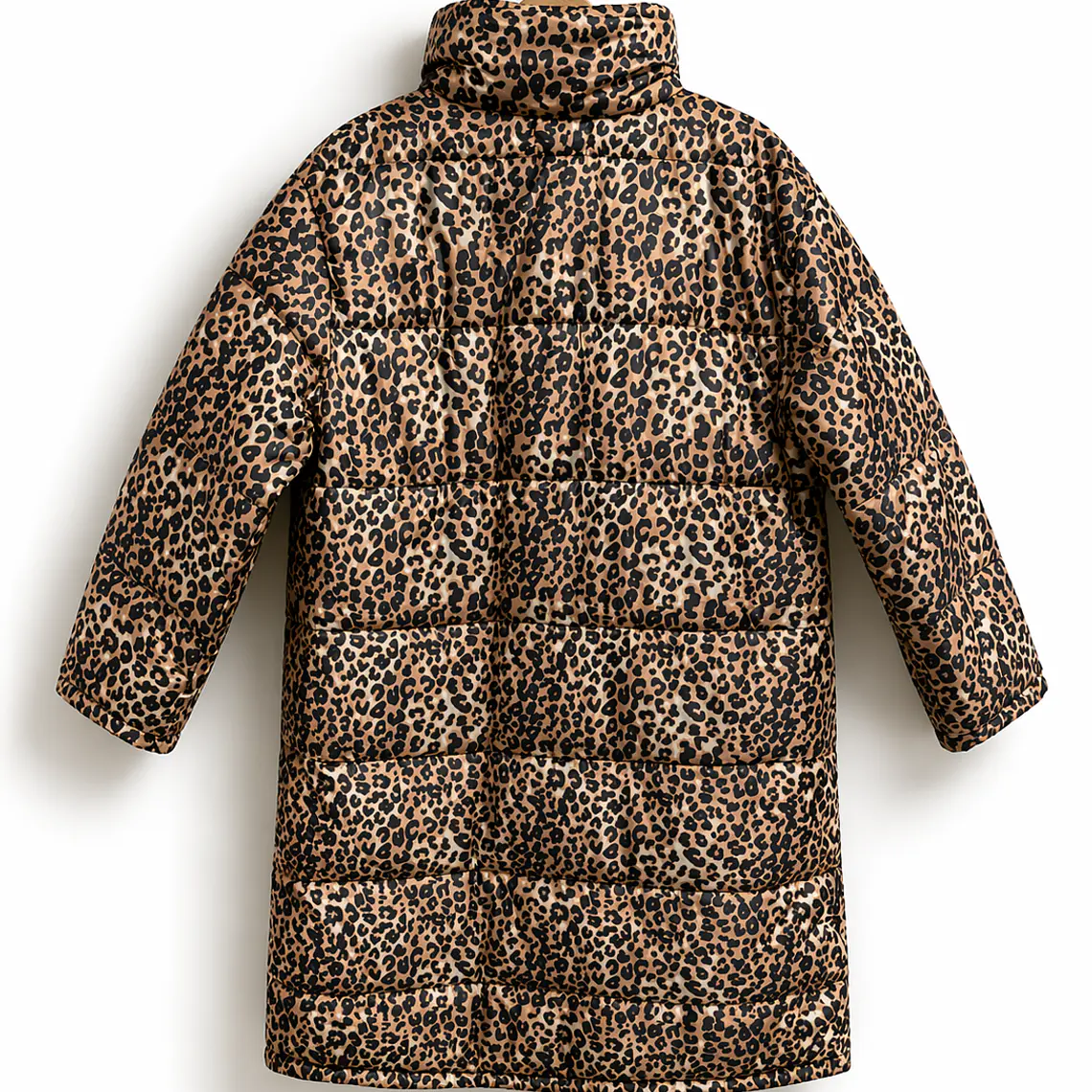 Chaqueta larga acolchada animal print 2