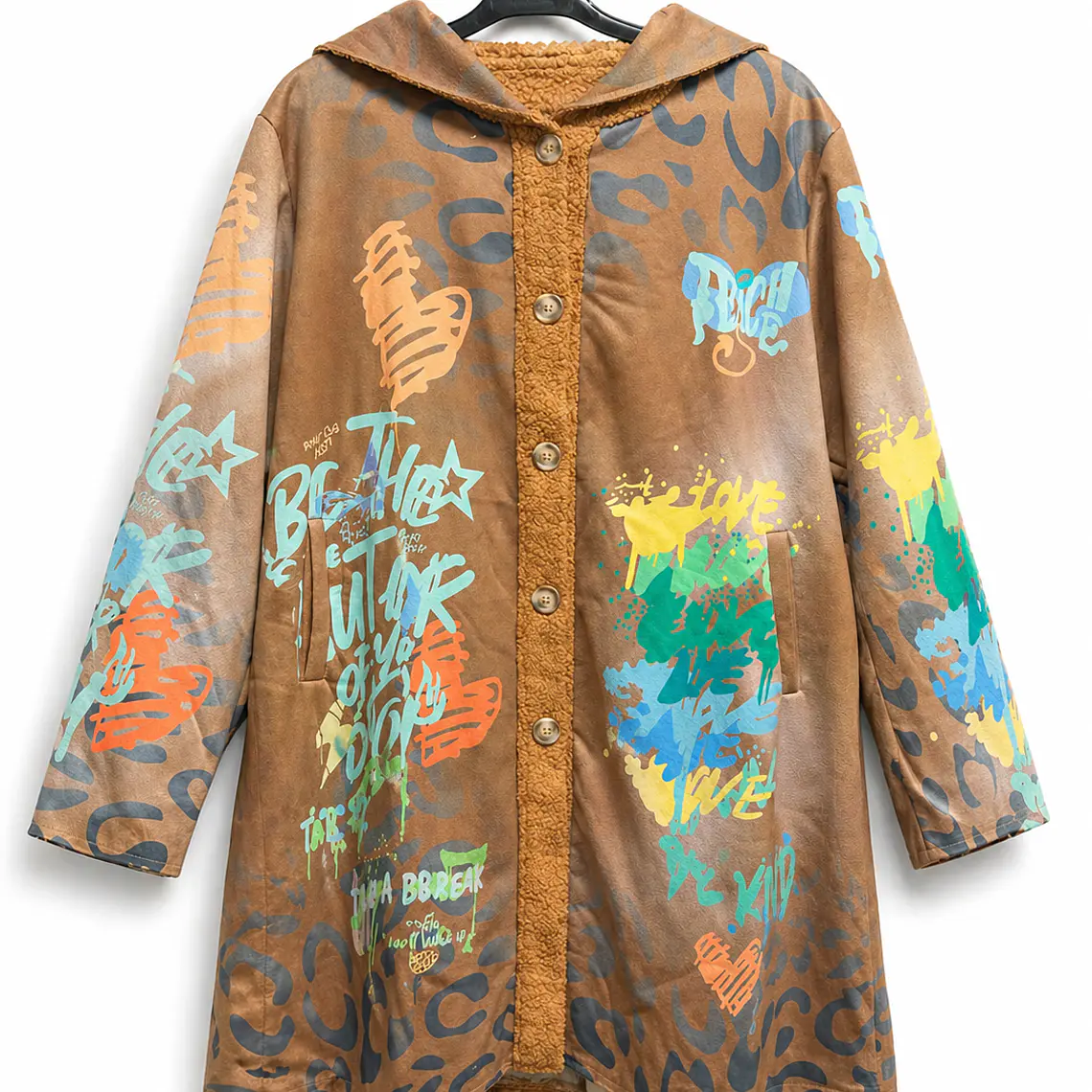 Chaqueta estampada estilo urbano (tono café) 1