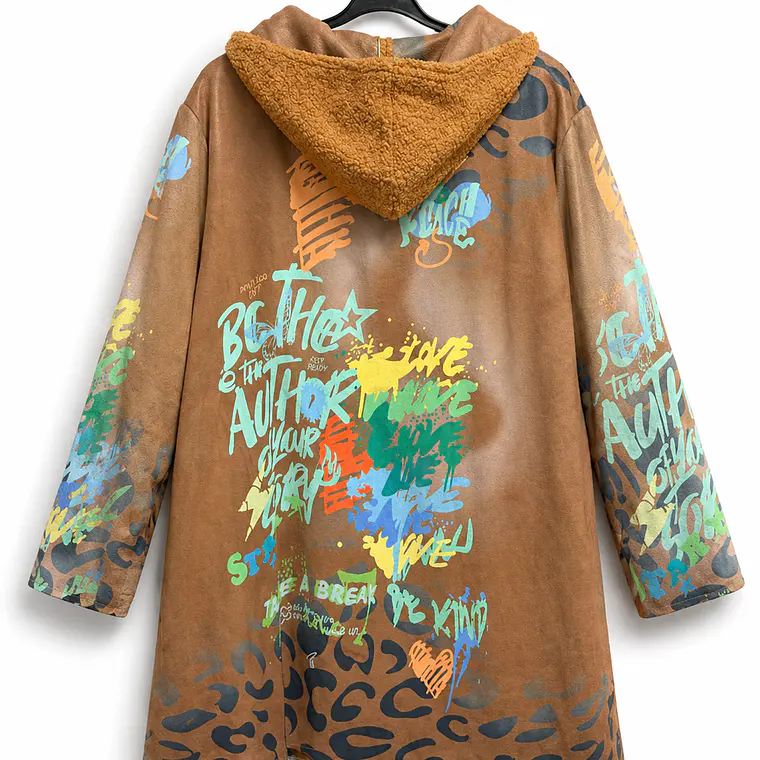 Chaqueta estampada estilo urbano (tono café) 2