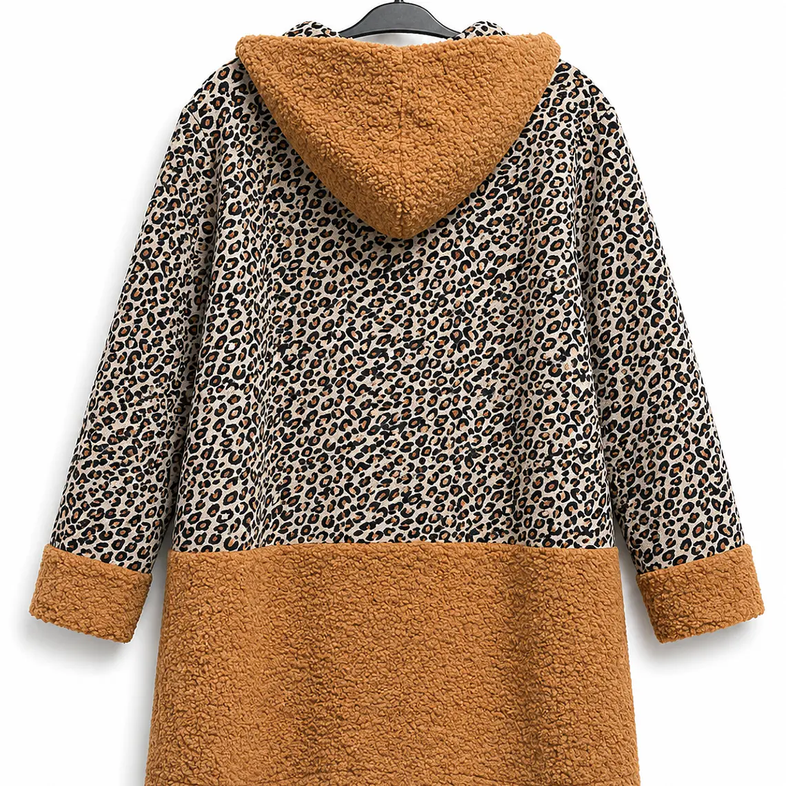Chaqueta animal print con detalles teddy camel 2