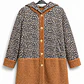 Chaqueta animal print con detalles teddy camel - Miniatura 1
