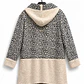 Chaqueta animal print con detalles teddy beige - Miniatura 2