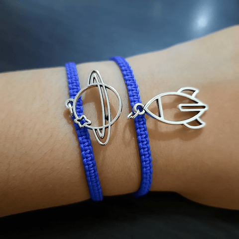 [PAR] Pulseras Tejidas Nave Espacial y Planeta